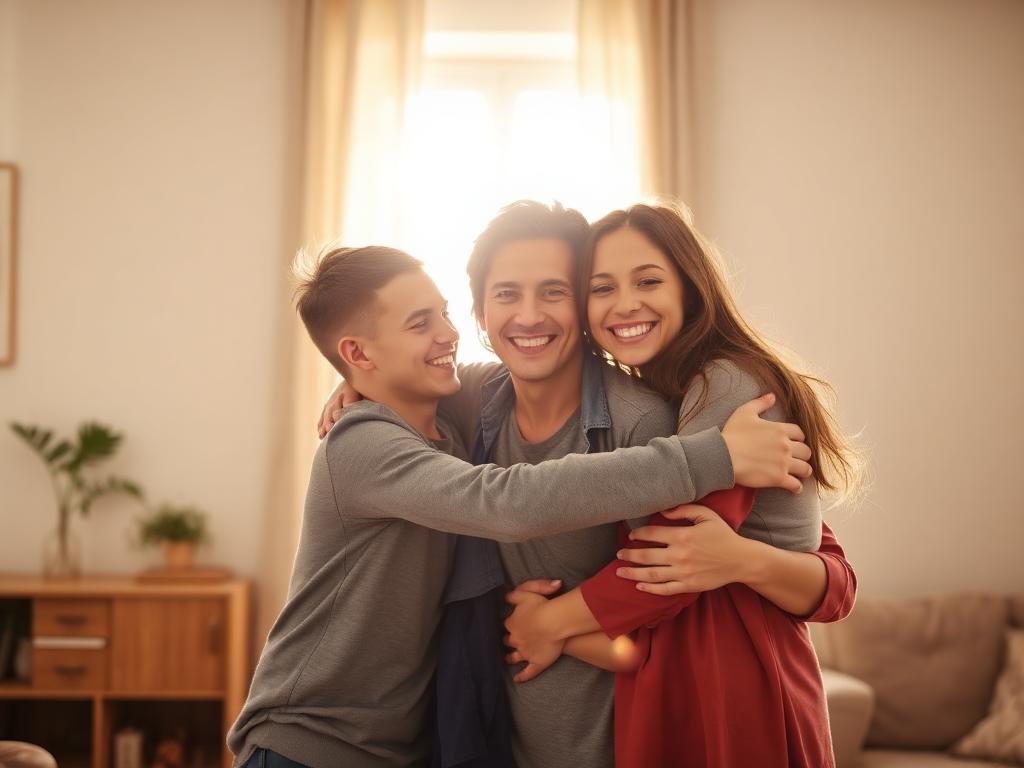 Família unida representando seguro de vida