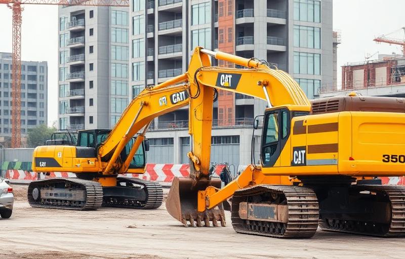 Escavadeiras em canteiro de obras