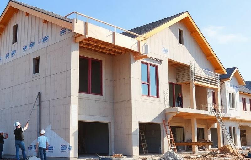 Construção residencial em andamento