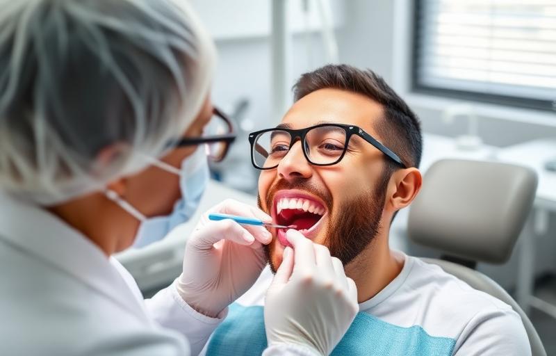 Consulta odontológica em clínica moderna