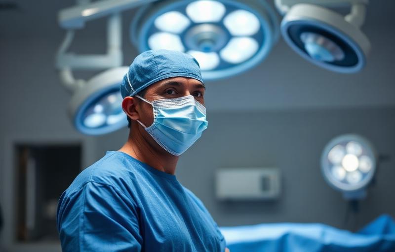 Médico cirurgião em centro cirúrgico