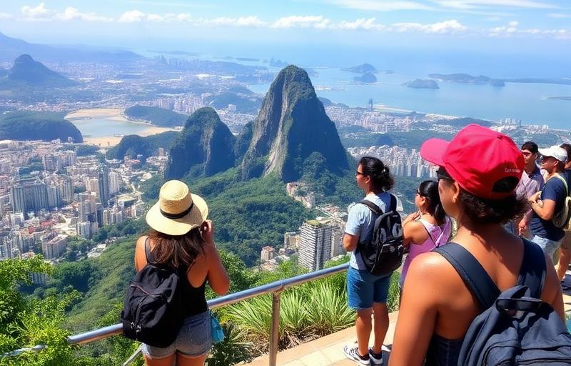 Turistas em ponto turístico brasileiro